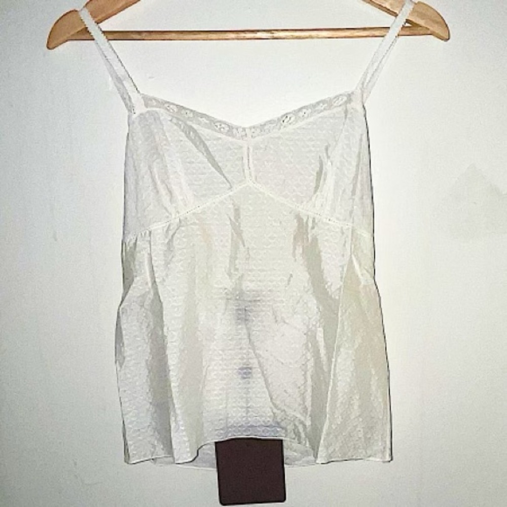 Authentic Vuitton 06 AW Monogram Silk Transparent Camisole Size 34
